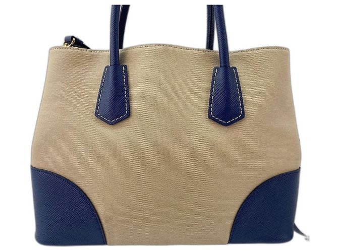 Prada Saffiano Double Bag Handtasche Medium Beige - Ansicht 3