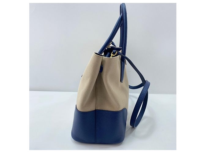 Prada Saffiano Double Bag Handtasche Medium Beige - Ansicht 6