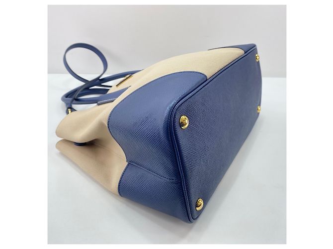 Prada Saffiano Double Bag Handtasche Medium Beige - Ansicht 8