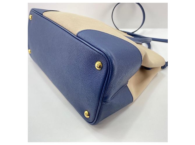 Prada Saffiano Double Bag Handtasche Medium Beige - Ansicht 9