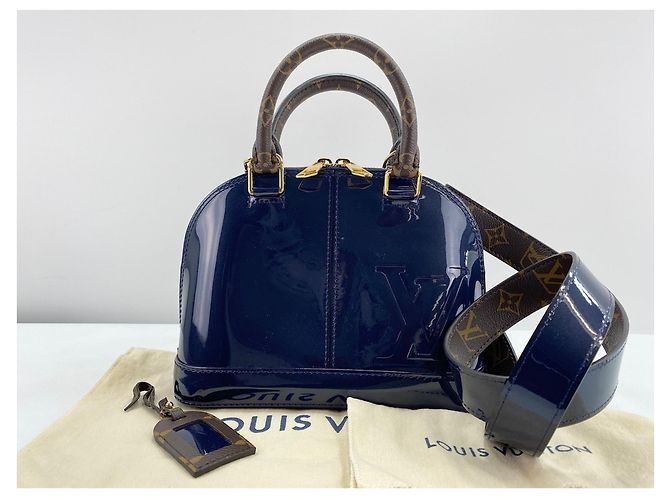 Borsa Louis Vuitton Alma Blu navy - vista 12