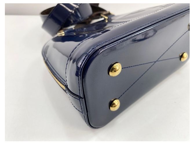 Borsa Louis Vuitton Alma Blu navy - vista 7