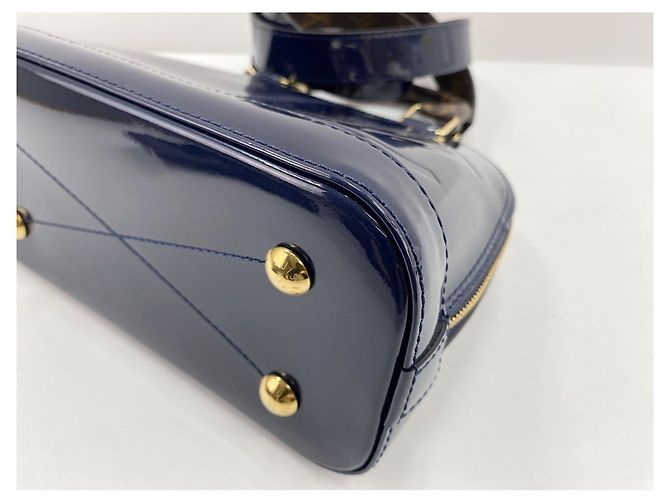 Borsa Louis Vuitton Alma Blu navy - vista 8