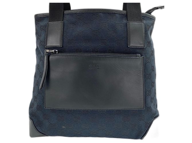 Borsa tote Gucci blu navy - vista 2