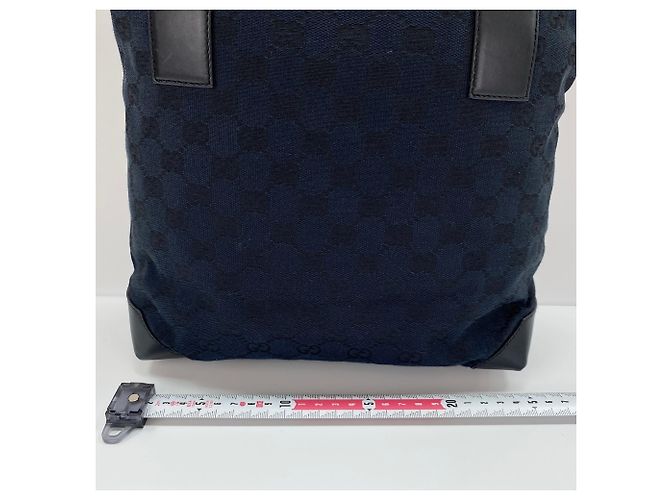 Borsa tote Gucci blu navy - vista 4