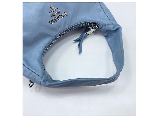 Prada Vitello Bobo Schultertasche Blau - Ansicht 10