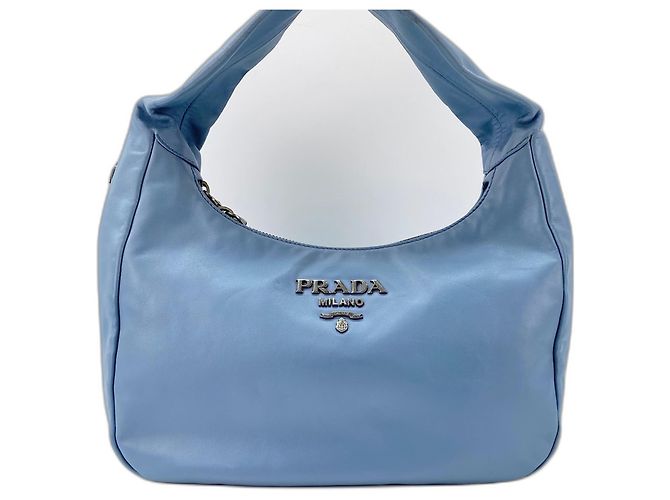 Prada Vitello Bobo Schultertasche Blau - Ansicht 2