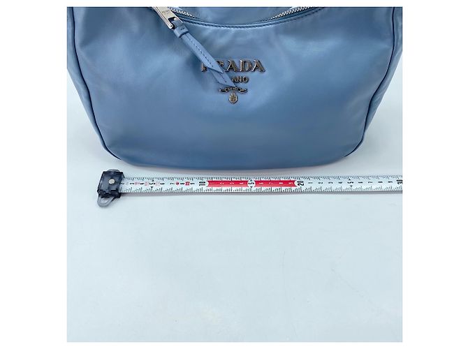Prada Vitello Bobo Schultertasche Blau - Ansicht 4