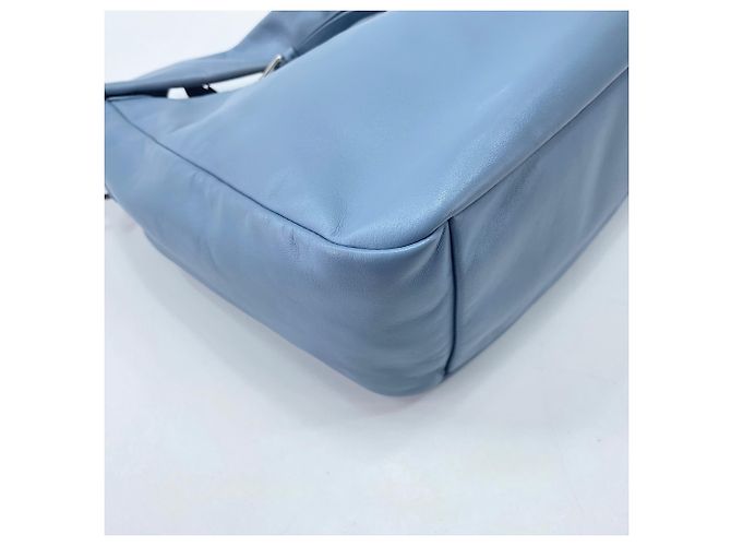 Prada Vitello Bobo Schultertasche Blau - Ansicht 8