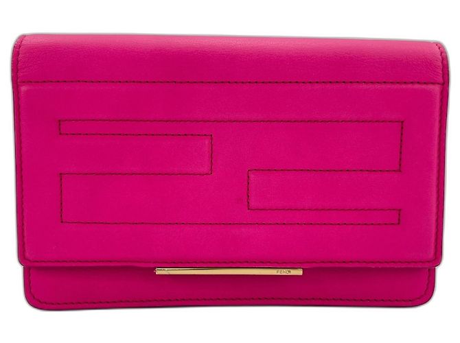 Fendi FF Logo Chain Wallet 2-Way Schultertasche Pink - Ansicht 2