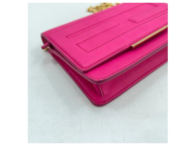Fendi FF Logo Chain Wallet 2-Way Schultertasche Pink - Ansicht 8