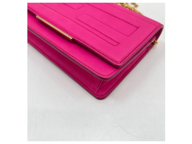 Fendi FF Logo Chain Wallet 2-Way Schultertasche Pink - Ansicht 9