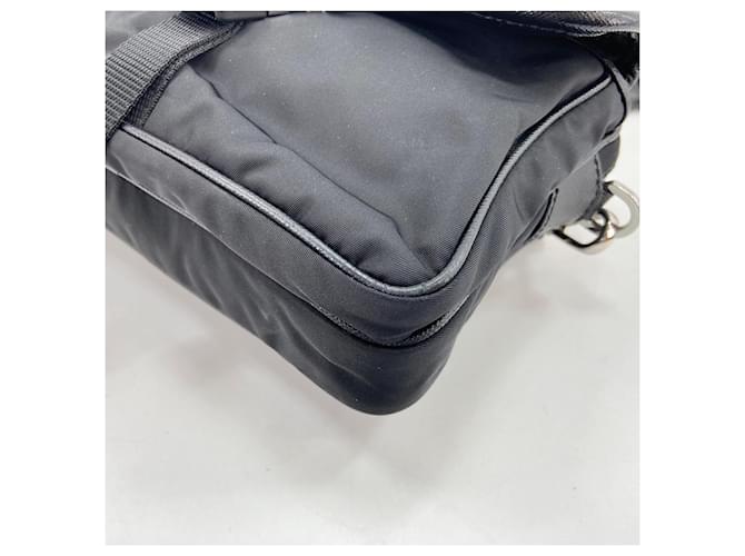 Borsa a tracolla con logo Triangle Prada Nero - vista 9