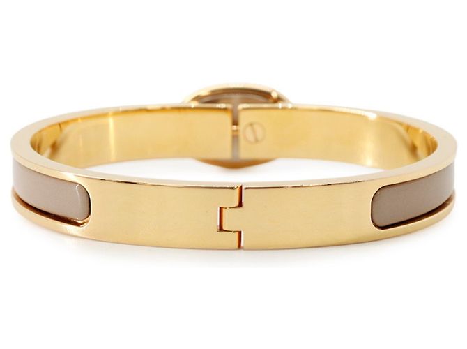 Hermès Hermes Chaine d'Ancre Mini Click PM Marron Glacé Pulsera Castaño Dorado - vista 3