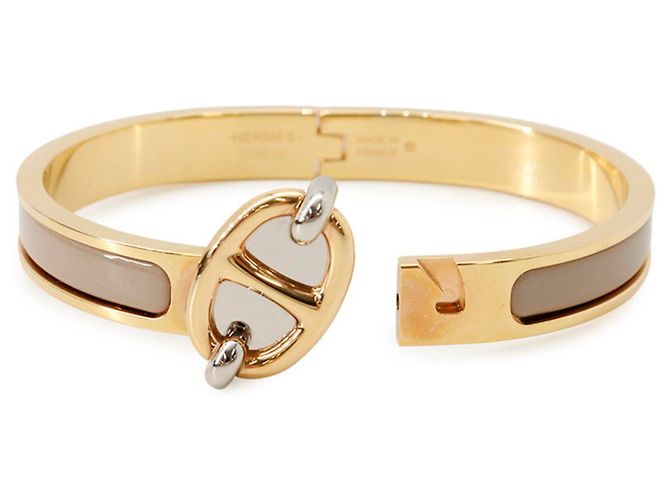 Hermès Hermes Chaine d'Ancre Mini Click PM Marron Glacé Pulsera Castaño Dorado - vista 5