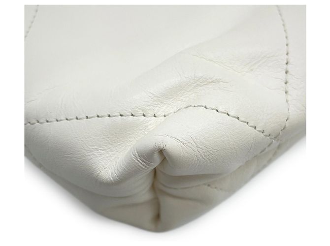 Timeless Borsa Chanel 22 Mini Coco Mark in pelle di vitello lucida Bianco - vista 9