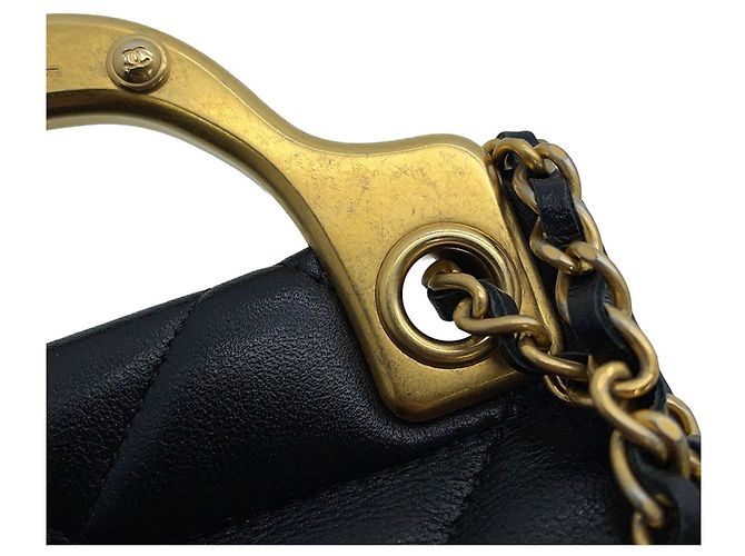 Timeless Borsa a tracolla Chanel Matelassé in agnello Nero - vista 12