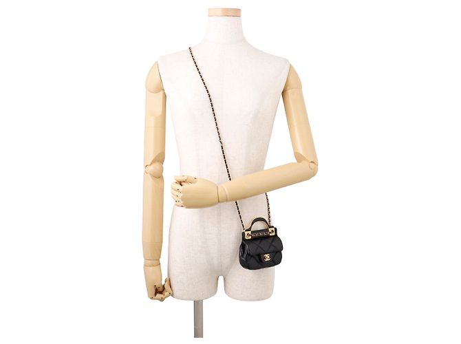 Timeless Borsa a tracolla Chanel Matelassé in agnello Nero - vista 5