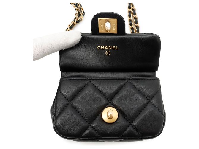 Timeless Borsa a tracolla Chanel Matelassé in agnello Nero - vista 6