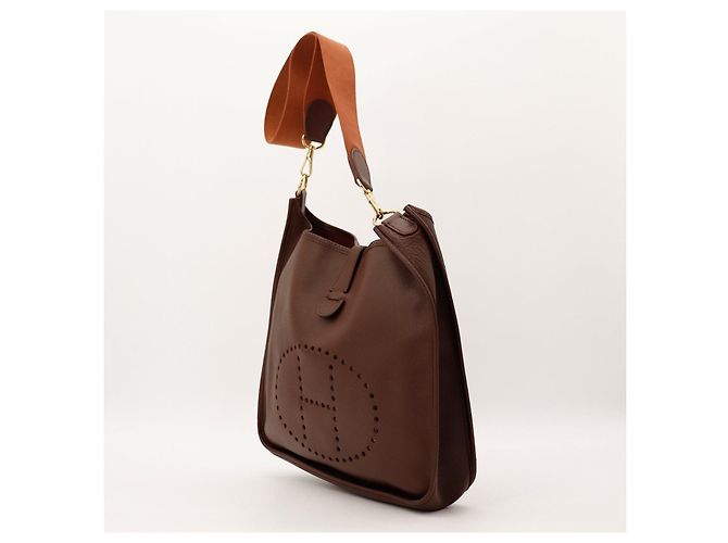 Borsa Hermès Evelyne III GM Pelle Marrone - vista 2