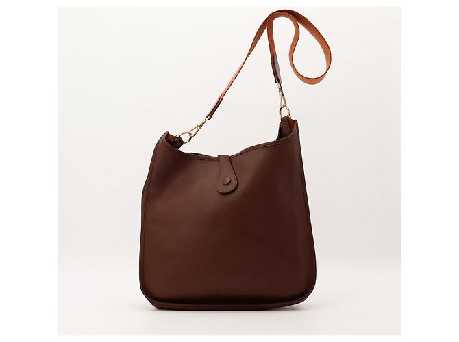 Borsa Hermès Evelyne III GM Pelle Marrone - vista 3