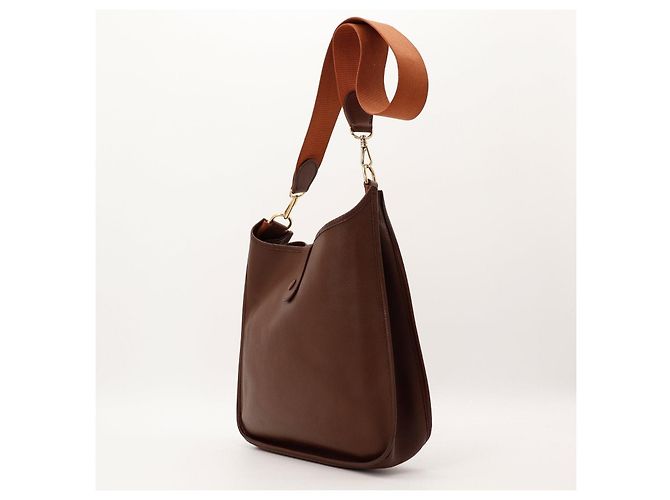 Borsa Hermès Evelyne III GM Pelle Marrone - vista 4