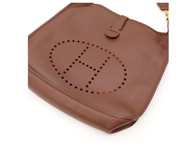 Borsa Hermès Evelyne III GM Pelle Marrone - vista 6