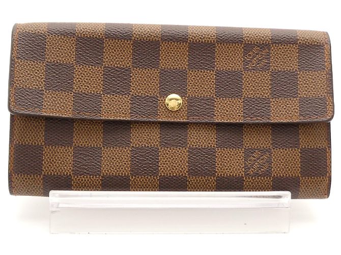 Louis Vuitton Portefeuille Sarah Damier Marrone - vista 2