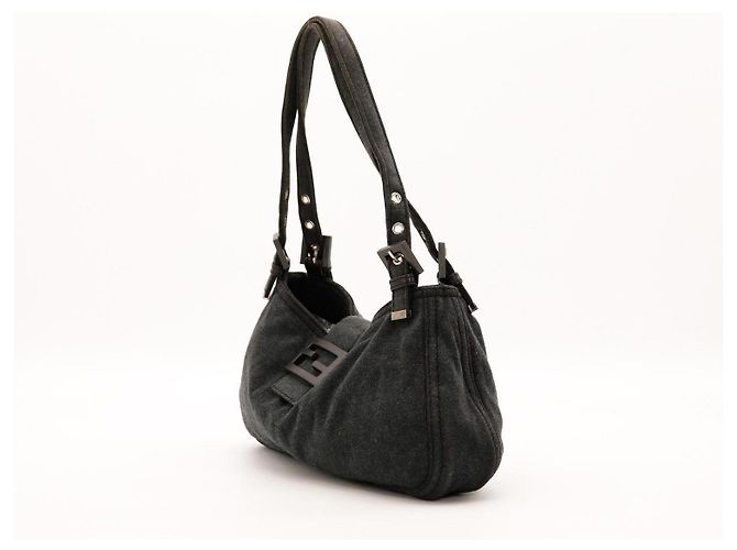 Borsa Fendi Baguette in cotone grigio - vista 2