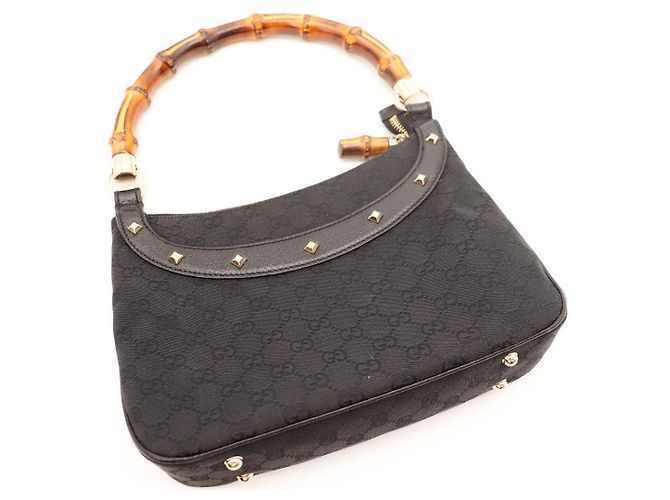 Bamboo Gucci Borsa Hobo con manico in bambù Nero - vista 6