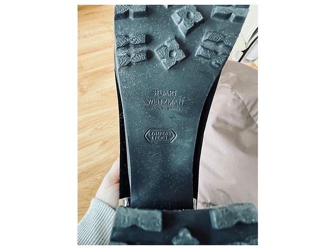 Stuart Weitzman Botines de plataforma en terciopelo negro - vista 5