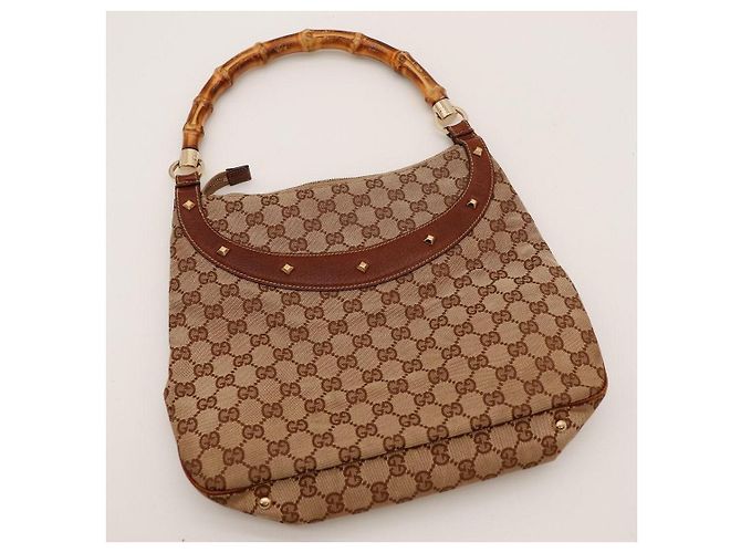 Gucci Borsa Hobo Bamboo GG Supreme Marrone - vista 6