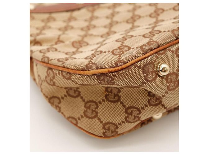 Bamboo Borsa a spalla Gucci GG Supreme manico bambù Marrone - vista 9