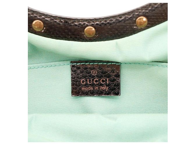 Bamboo Borsa Hobo Gucci con manico in bambù e ricamo floreale Marrone Nero Rosa - vista 7