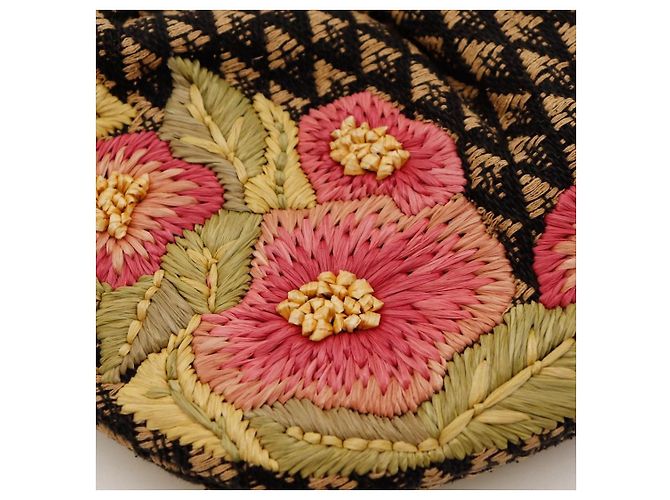 Bamboo Borsa Hobo Gucci con manico in bambù e ricamo floreale Marrone Nero Rosa - vista 8