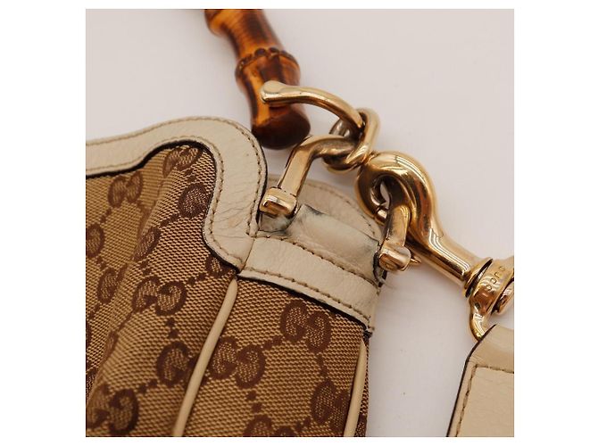 Borsa Hobo Gucci Bamboo Shopper Marrone Beige - vista 8