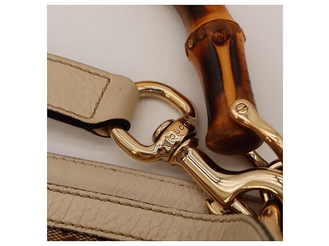 Borsa Hobo Gucci Bamboo Shopper Marrone Beige - vista 9