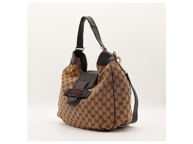 Borsa Hobo in tela Monogram Gucci Marrone Beige - vista 2