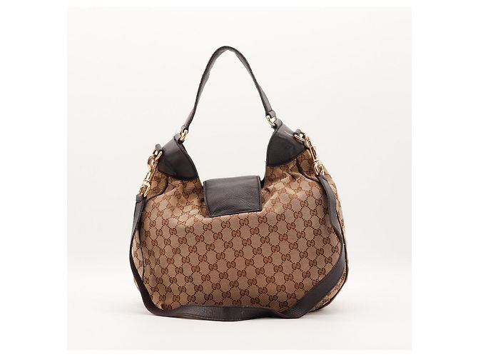 Borsa Hobo in tela Monogram Gucci Marrone Beige - vista 3
