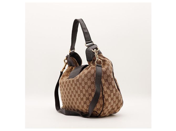 Borsa Hobo in tela Monogram Gucci Marrone Beige - vista 4