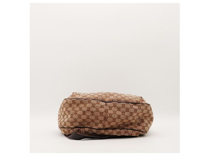 Borsa Hobo in tela Monogram Gucci Marrone Beige - vista 5