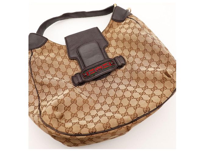 Borsa Hobo in tela Monogram Gucci Marrone Beige - vista 6