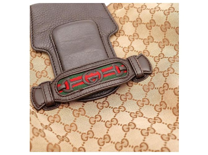 Borsa Hobo in tela Monogram Gucci Marrone Beige - vista 7