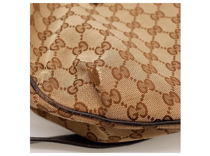 Borsa Hobo in tela Monogram Gucci Marrone Beige - vista 9