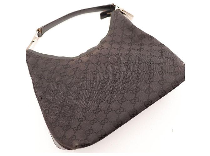 Gucci Borsa Hobo in tela monogramma GG Marrone scuro - vista 6