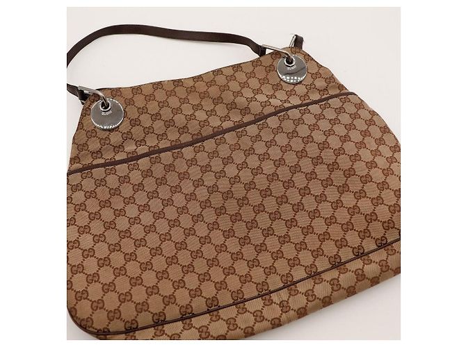 Borsa a tracolla Gucci in tela monogramma GG Marrone - vista 6