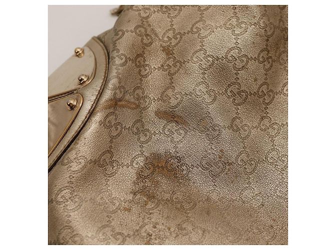 Gucci Borsa Hobo Monogram Bamboo Tassel Beige - vista 11