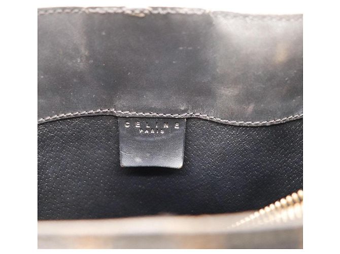 Céline Celine Borsa Hobo in Tela Triomphe Marrone Nero - vista 13