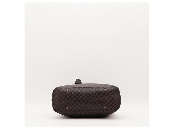 Céline Celine Borsa Hobo in Tela Triomphe Marrone Nero - vista 5