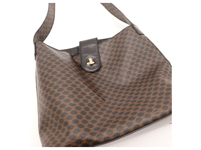Céline Celine Bolso de Hombro Monogram Macadam Castaño Negro - vista 11